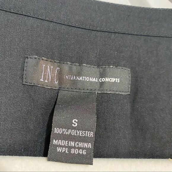 INC International Concepts Lace-Up Top Womens Small Black Sleeveless Blouse - Picture 5 of 6